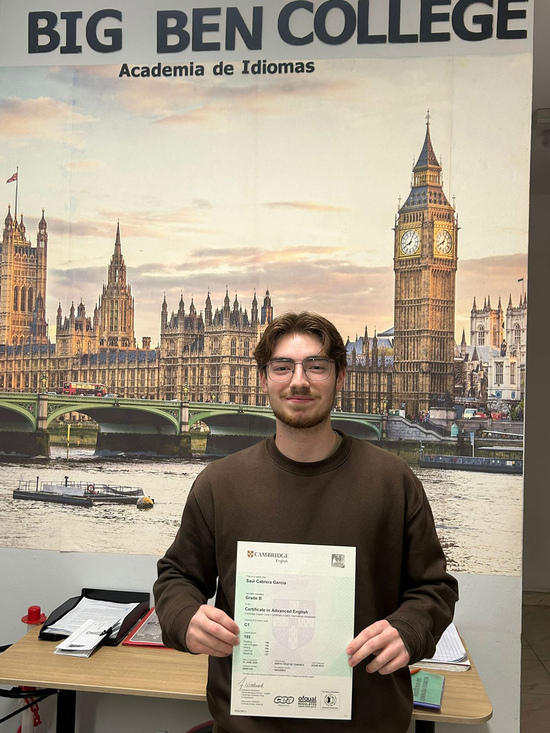 ¡Enhorabuena, Saúl! Nuevo C1 Advanced en Nuestra Academia